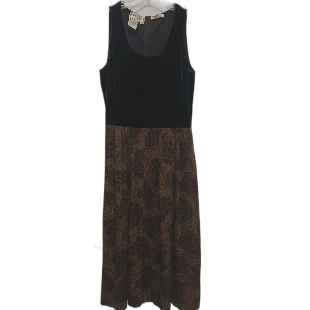 Vintage Dress Size Medium Brown Velvet Sleeveless Forest Whimsigoth Fairy Goth